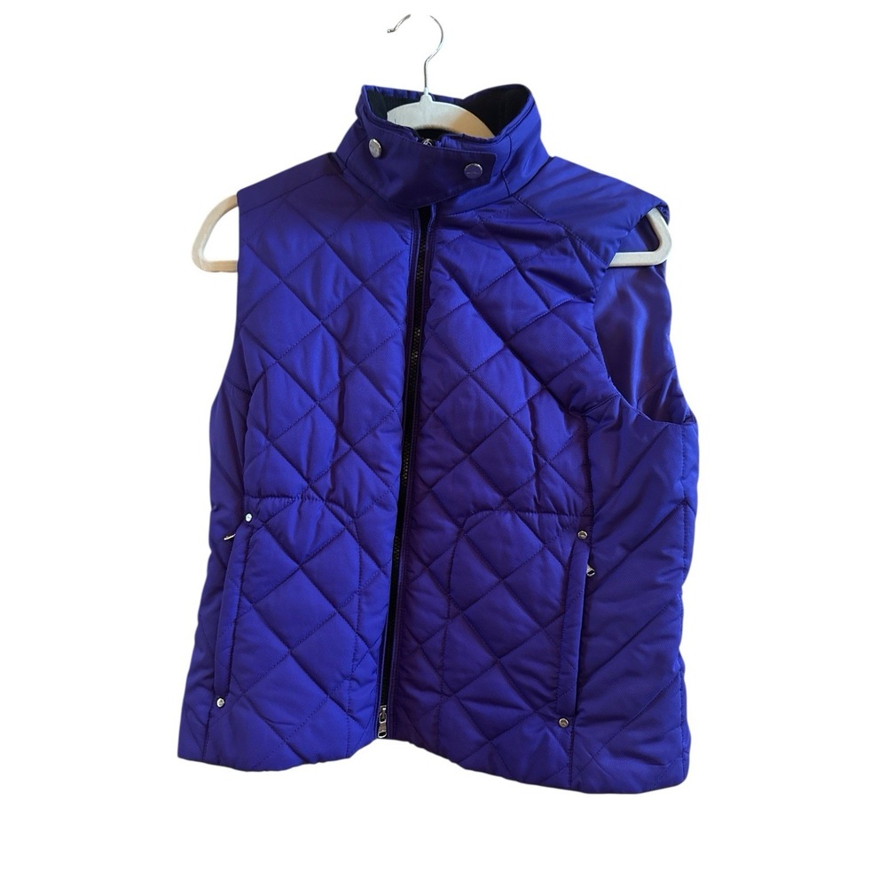 Lauren Ralph Lauren Active Purple Woman's Quilted Vest Size Medium Zip Pockets